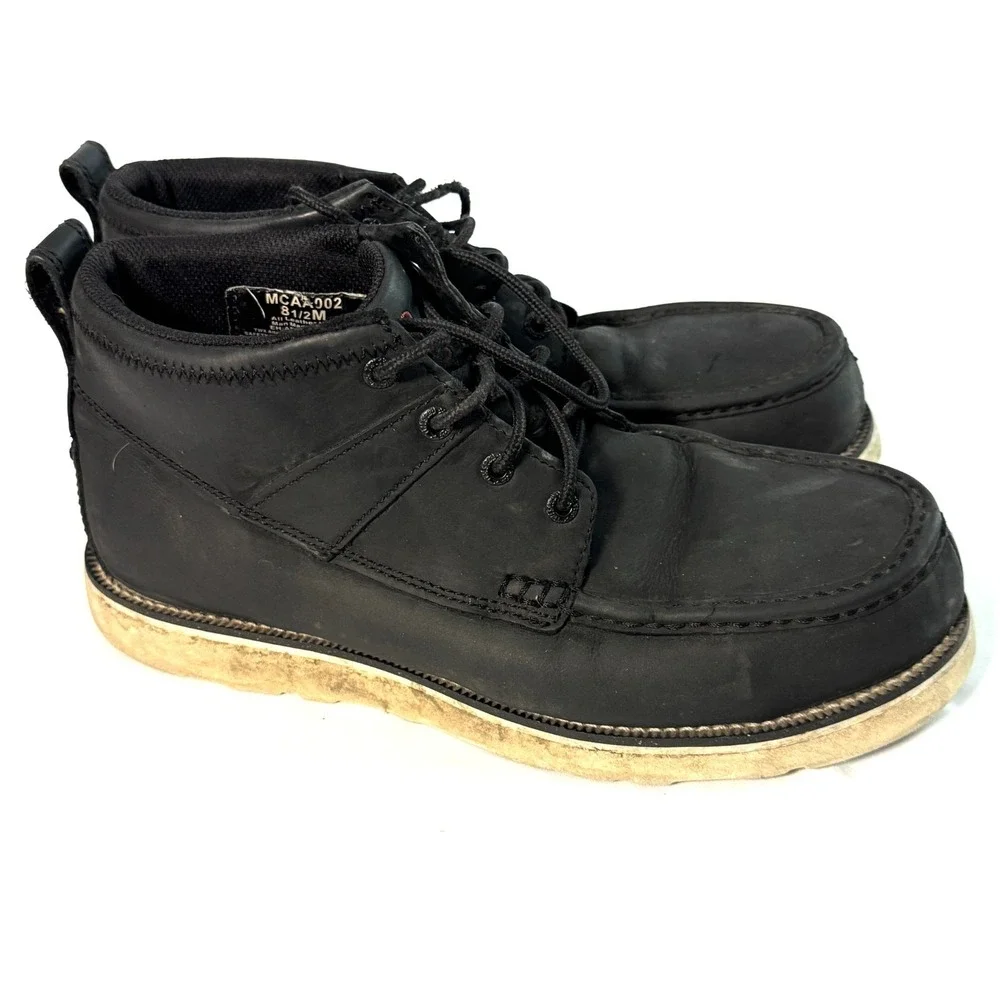 Twisted X CellStretch MCAA002 Mens US 8.5 Black Leather EH Wedge Sole Work Boots